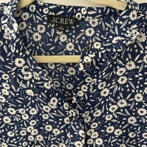 Navy blue and white blouse